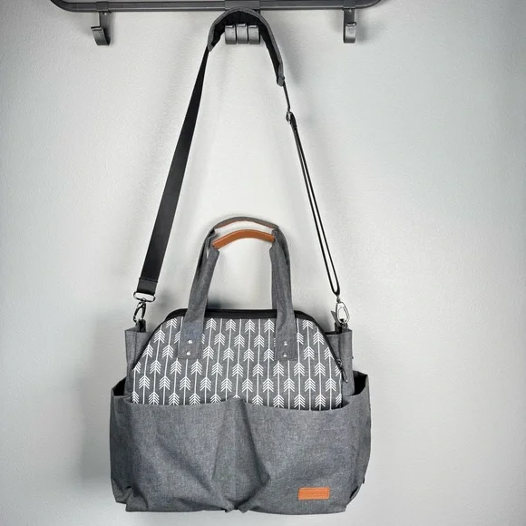 Leke Baby Gray Diaper Bag Tote - Picture 4 of 17